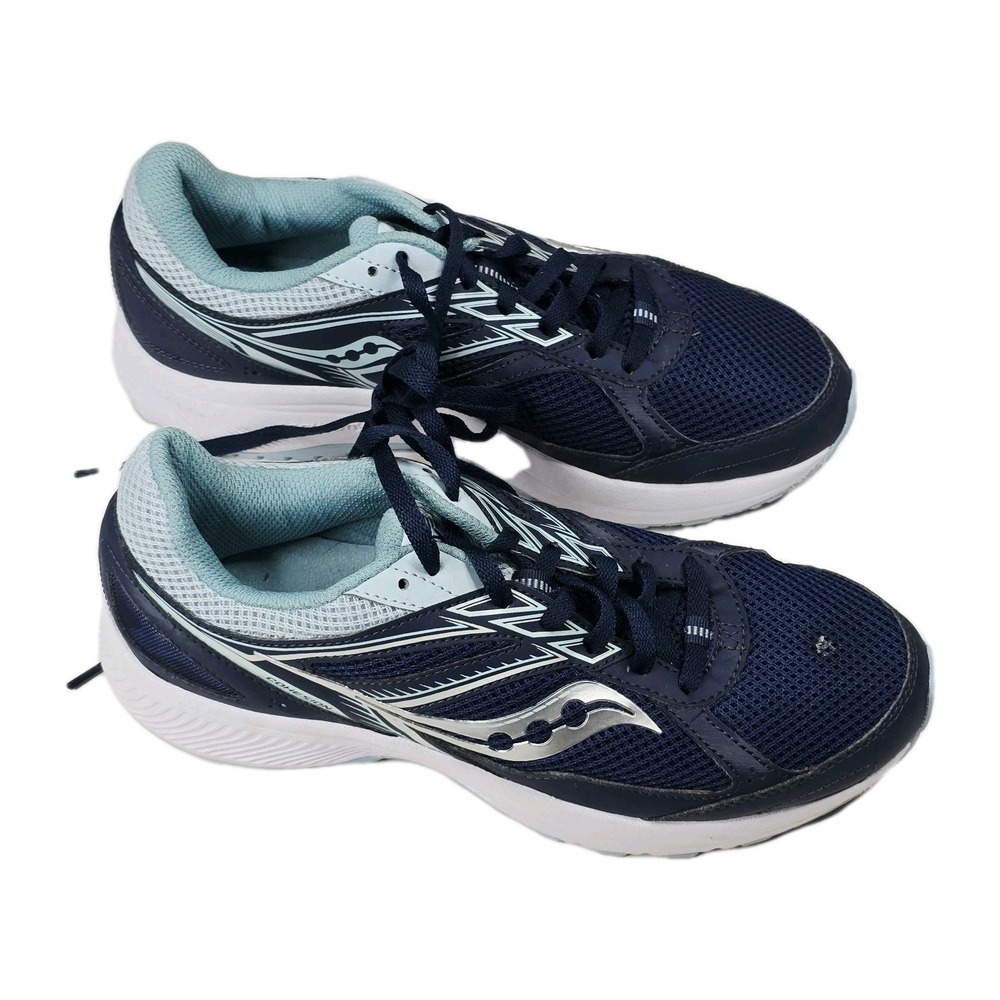 Saucony Cohesion 14 Womens Running Shoes Size 10 Navy Light Blue S10628-3